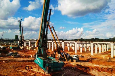 Machine Group Construction for Rock Cutting Pile of T201 Project in Singapore in 2014